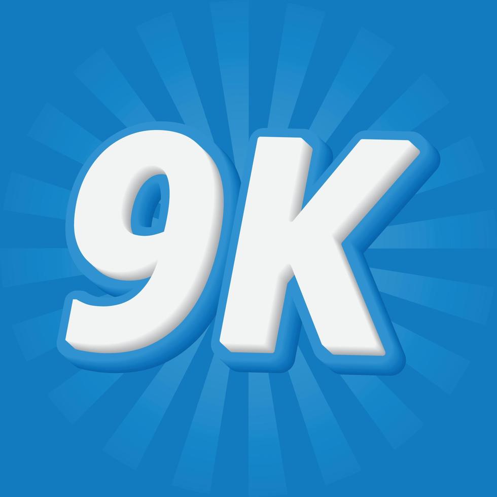 9k seguidores celebración banner de redes sociales vector