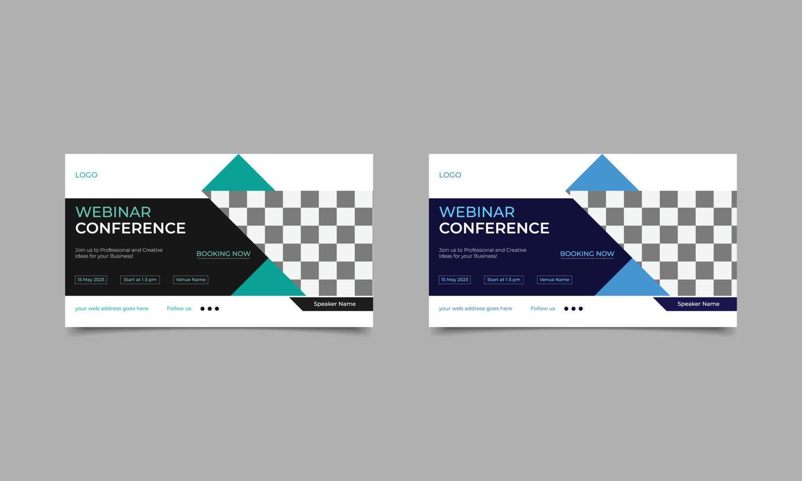 Webinar conference web banner template. Webinar invitation banner design with nice background. vector