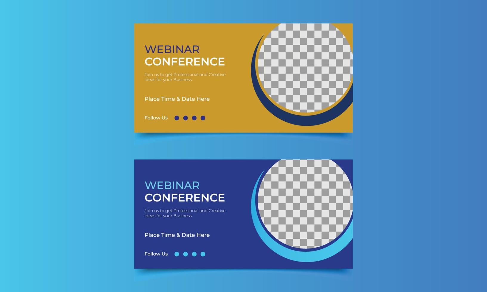 Webinar conference web banner design template. online Business invitation and poster business meeting banner design. Vector eps 10.