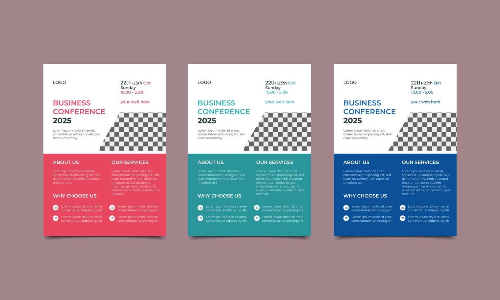 business conference social media flyer design layout template in a4 size. vector