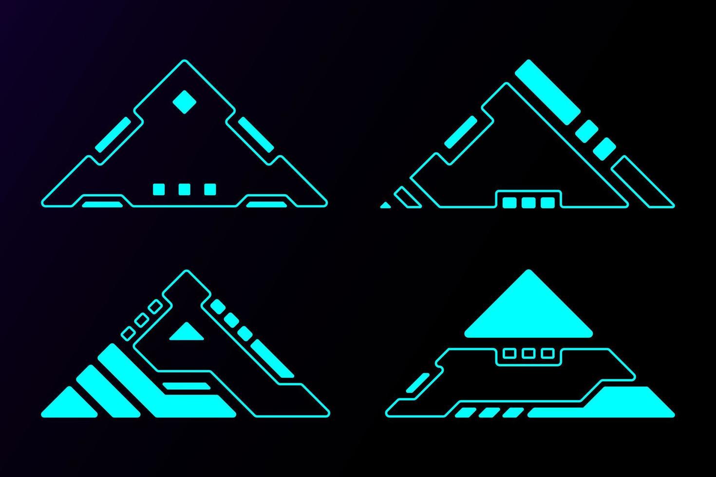 Triangle frame hud abstract geometric shape technology futuristic. vector