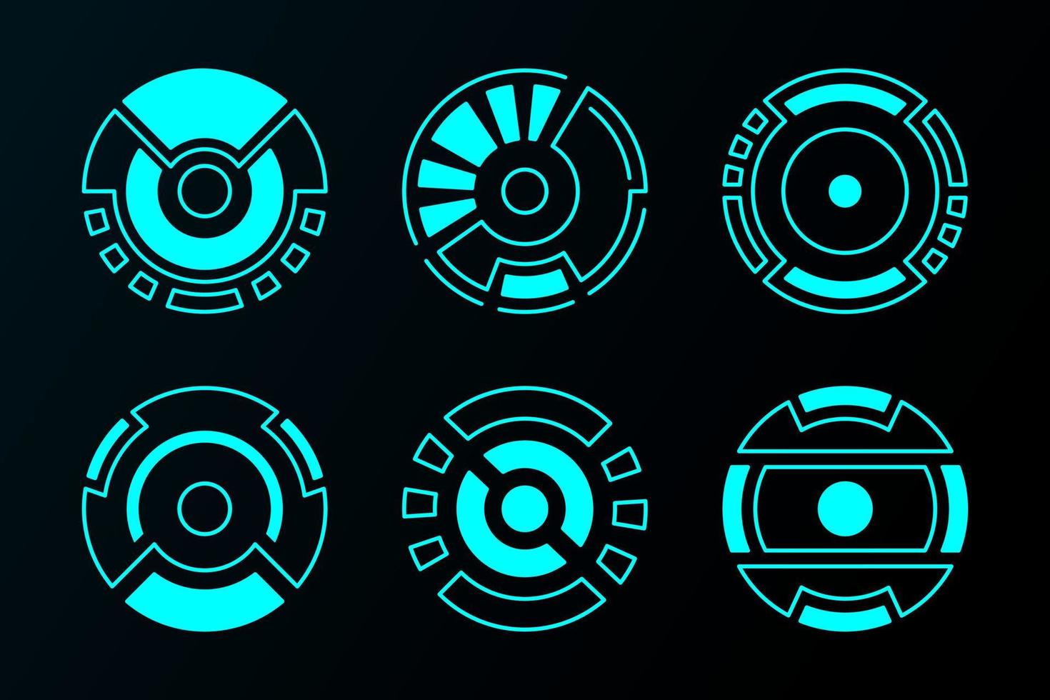 diseño de vector hud de tecnología de interfaz futurista de contorno de marco circular.