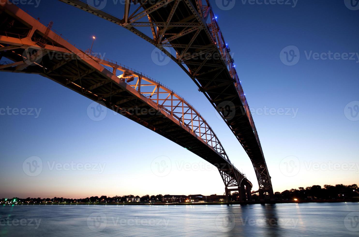 Night Photo Blue Water Bridge