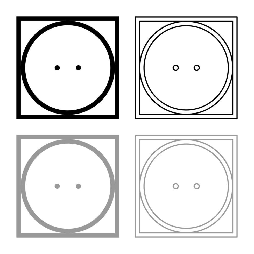 secado de tambor en la máquina generalmente modo símbolos de cuidado de la ropa concepto de lavado icono de signo de lavandería conjunto de contorno negro gris color vector ilustración imagen de estilo plano