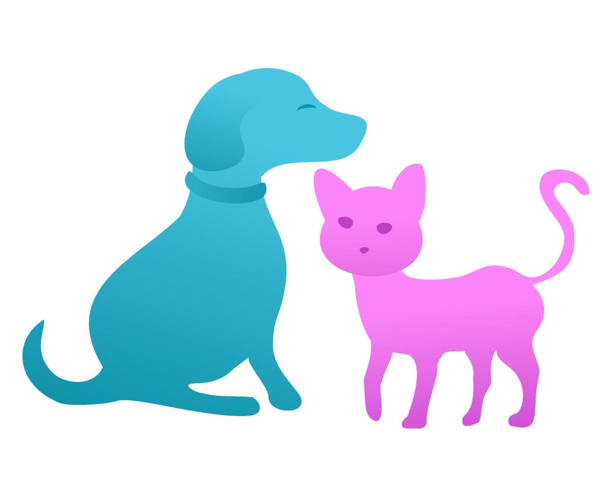 Dog and cat modern illustration vector