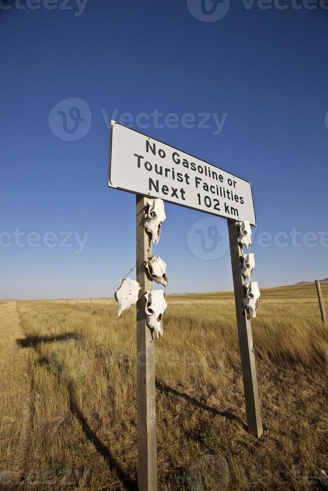 No Gas Sign near Montana in Alberta photo