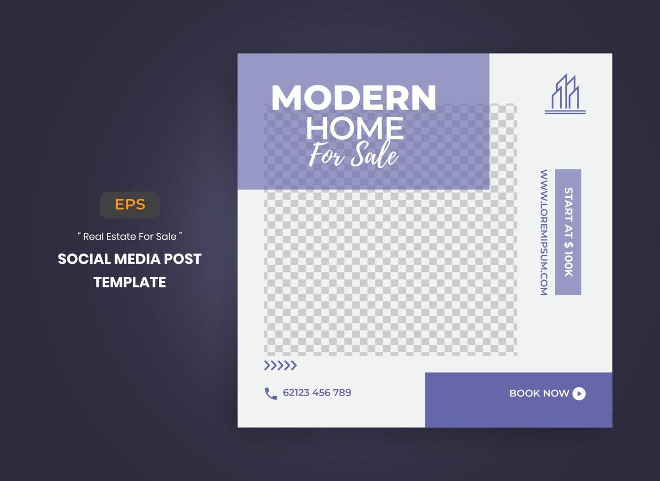 Real Estate Flyer for Social Media Post Template vector