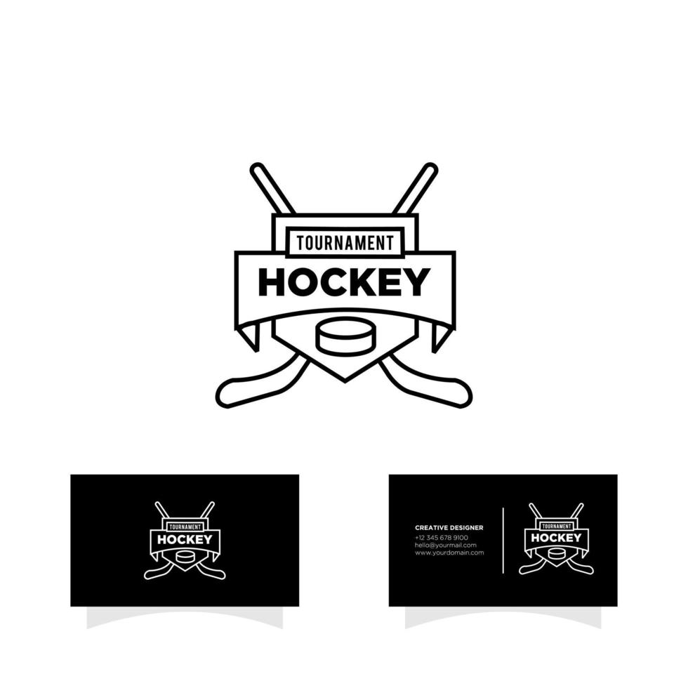 diseño del icono del logotipo del equipo de hockey sobre hielo vector