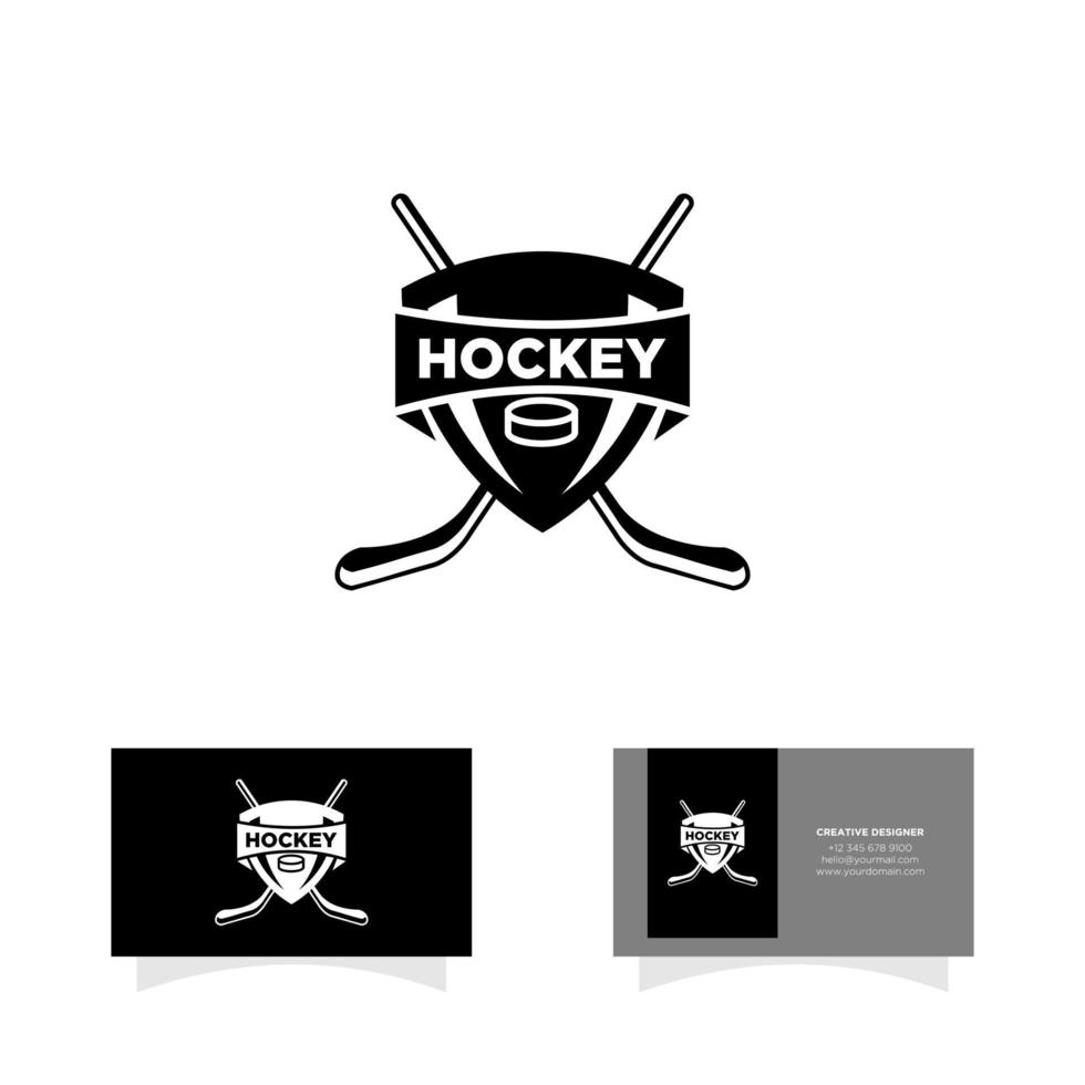 diseño del icono del logotipo del equipo de hockey sobre hielo vector