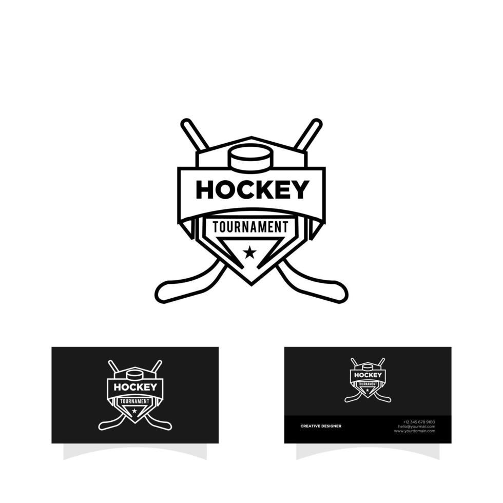 Hockey ice team logo icon design vector