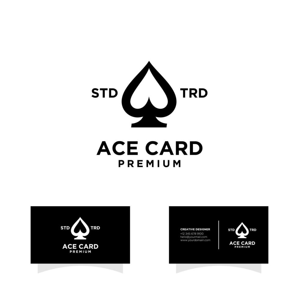 Ace spade Card Black vector logo design