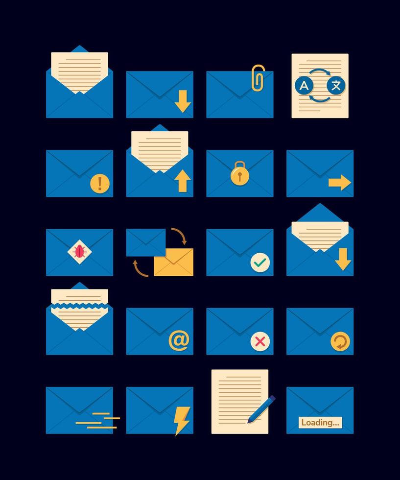 colección de símbolos de correo. vector