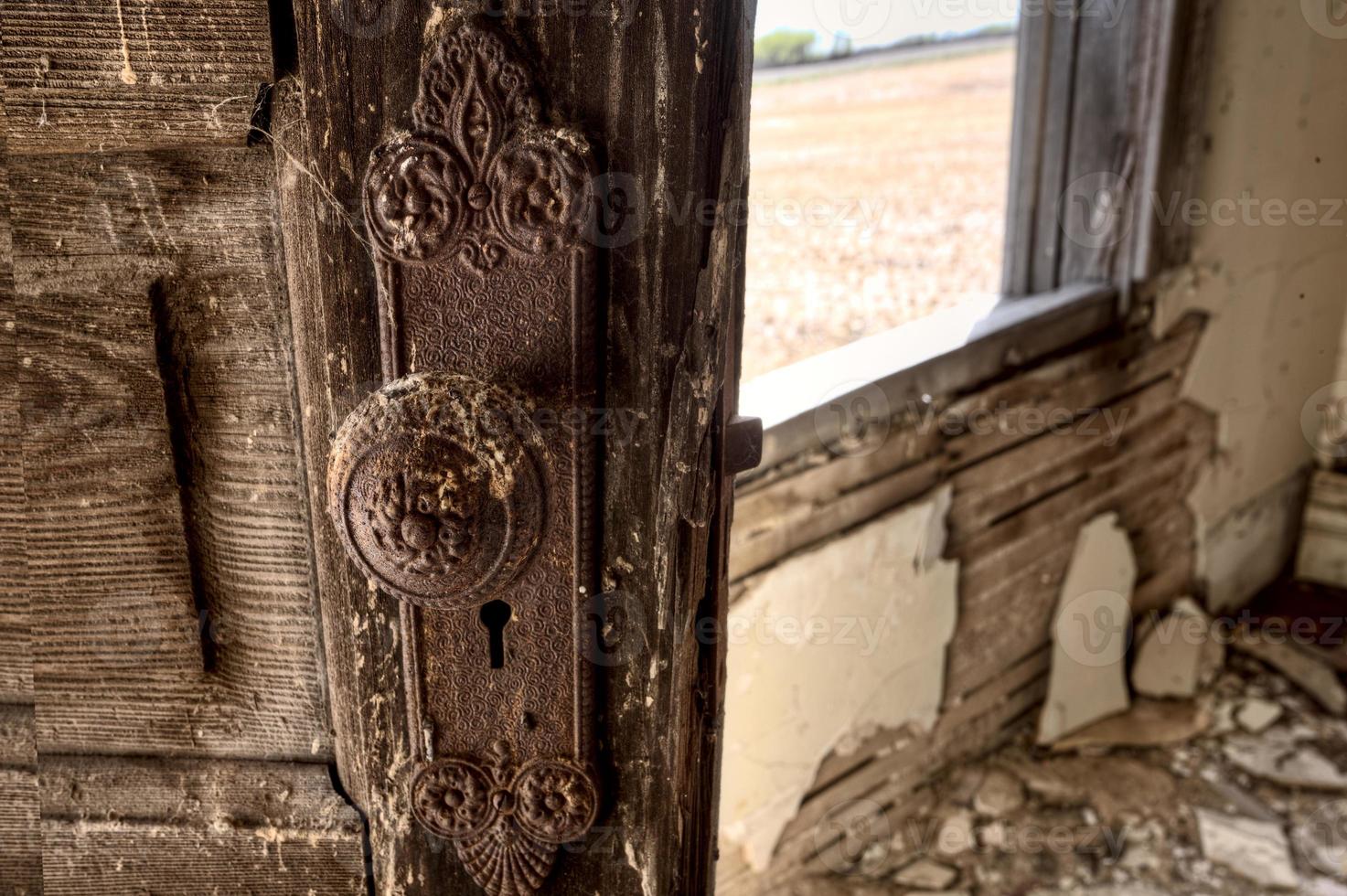 Interior abandoned house prairie photo