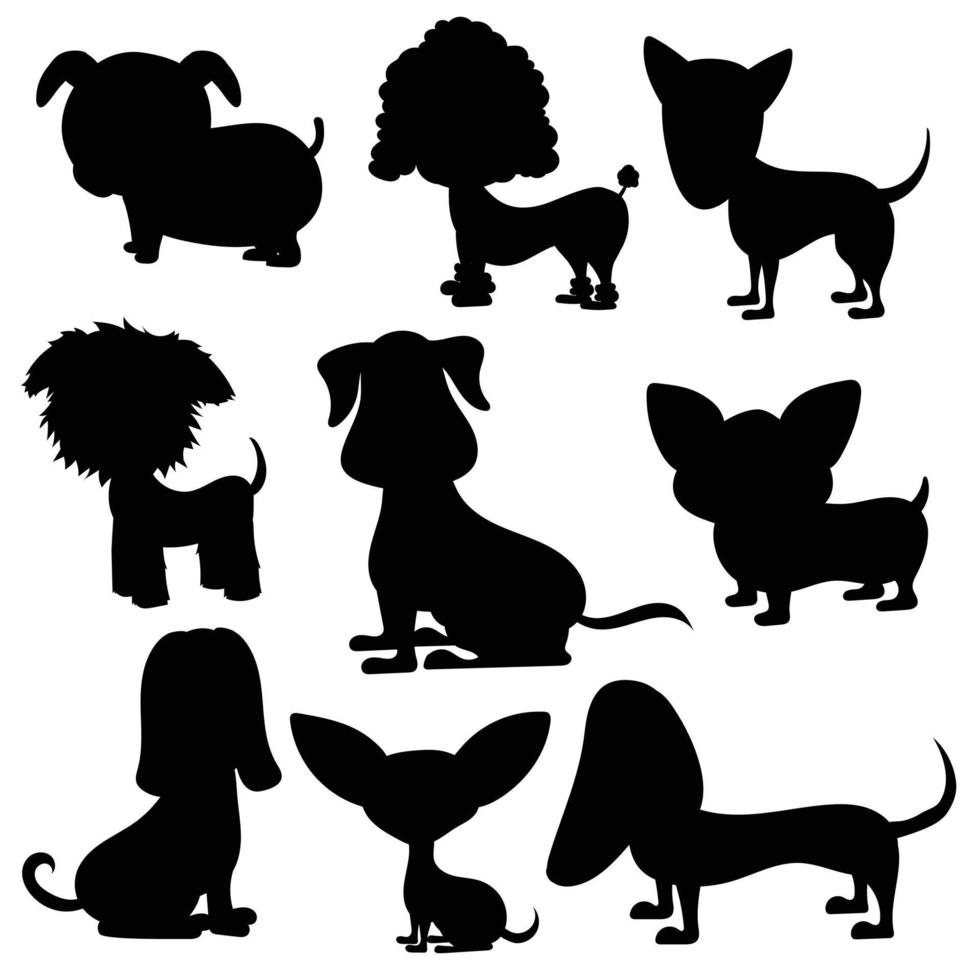 dibujos animados de silueta de perro vector