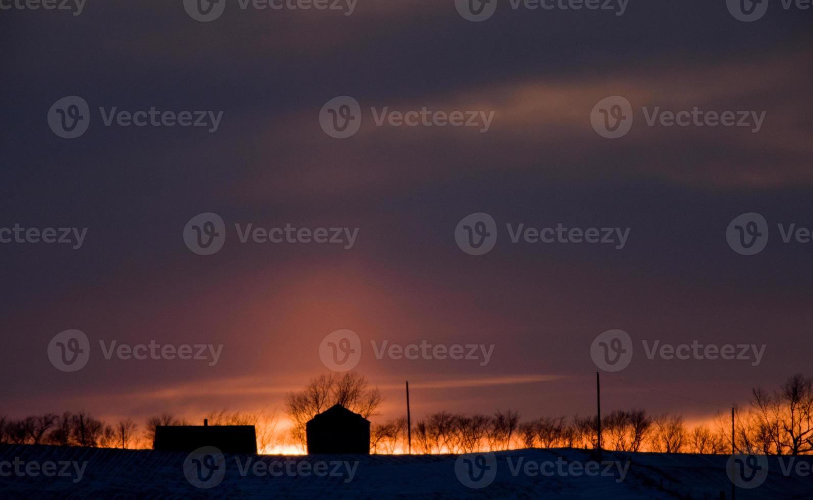 Winter Prairie Sunset photo