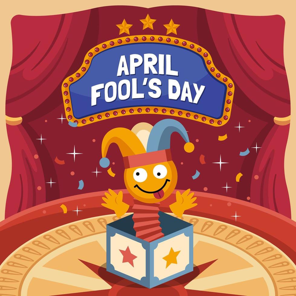 Jack in The Box Toy for April Fool's Day Concept vector