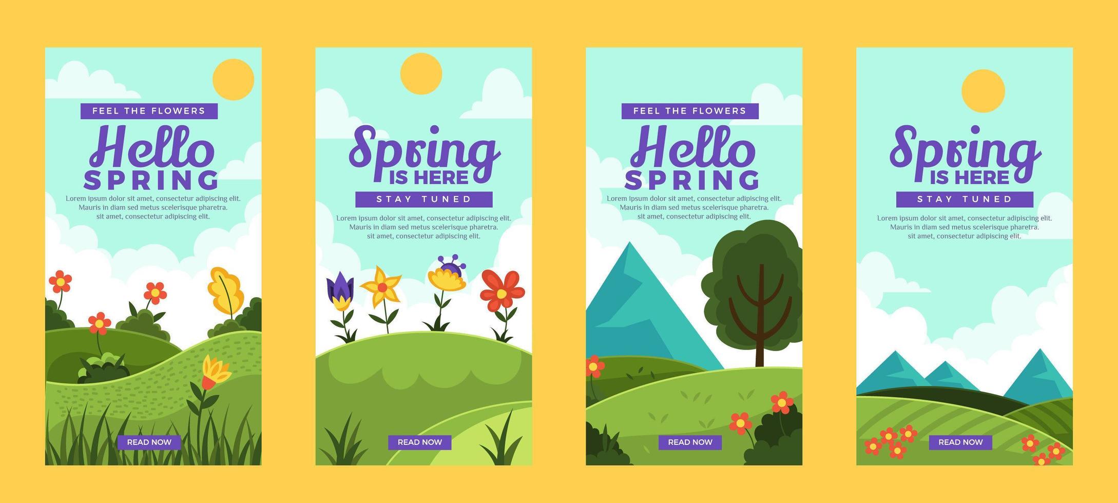 Social Media Story Post for Hello Spring vector