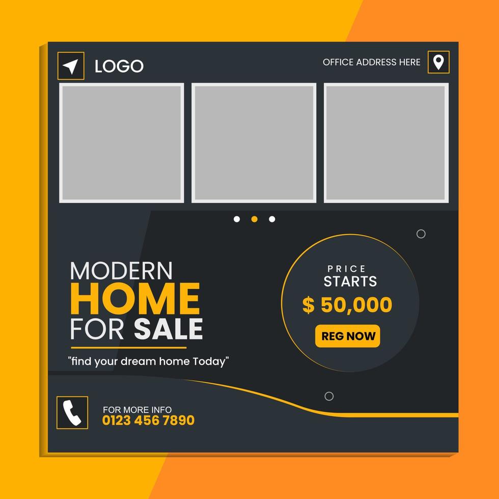 Real Estate Social Media Post Vector