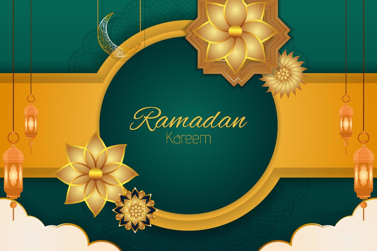 Ramadan Kareem Islamic Background with Element vector