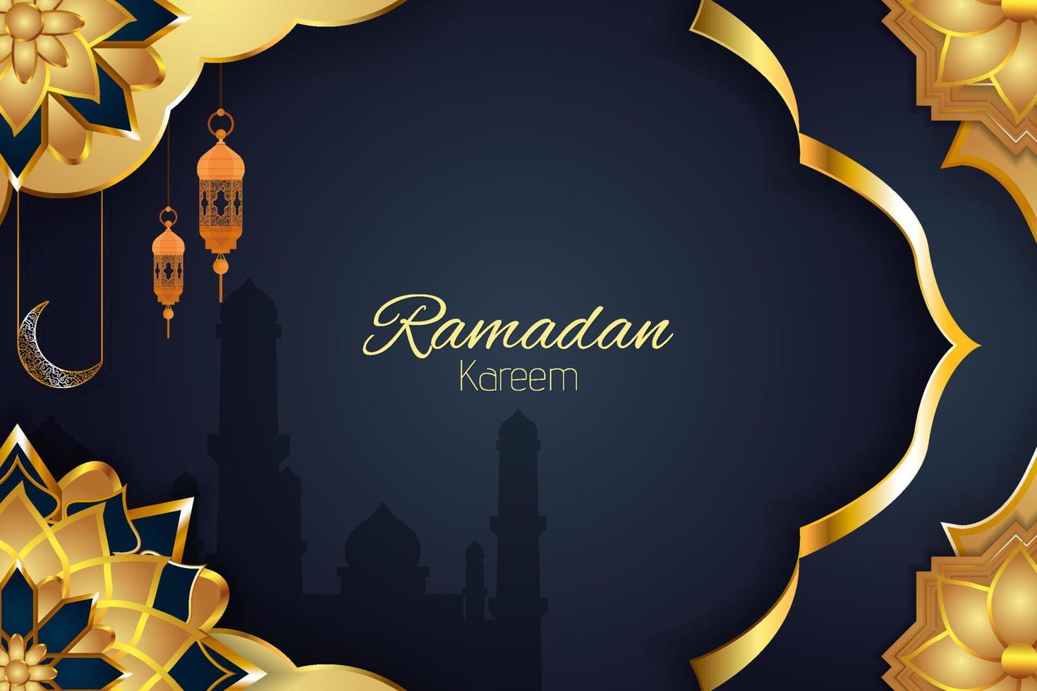 Ramadan Kareem Islamic Background with Element vector