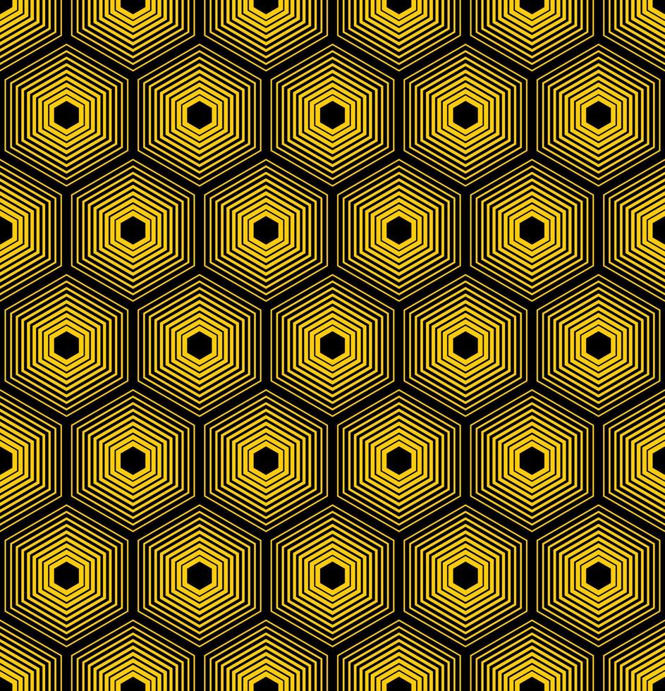 YELLOW BACKGROUND WITH BLACK VECTOR HEXAGONS