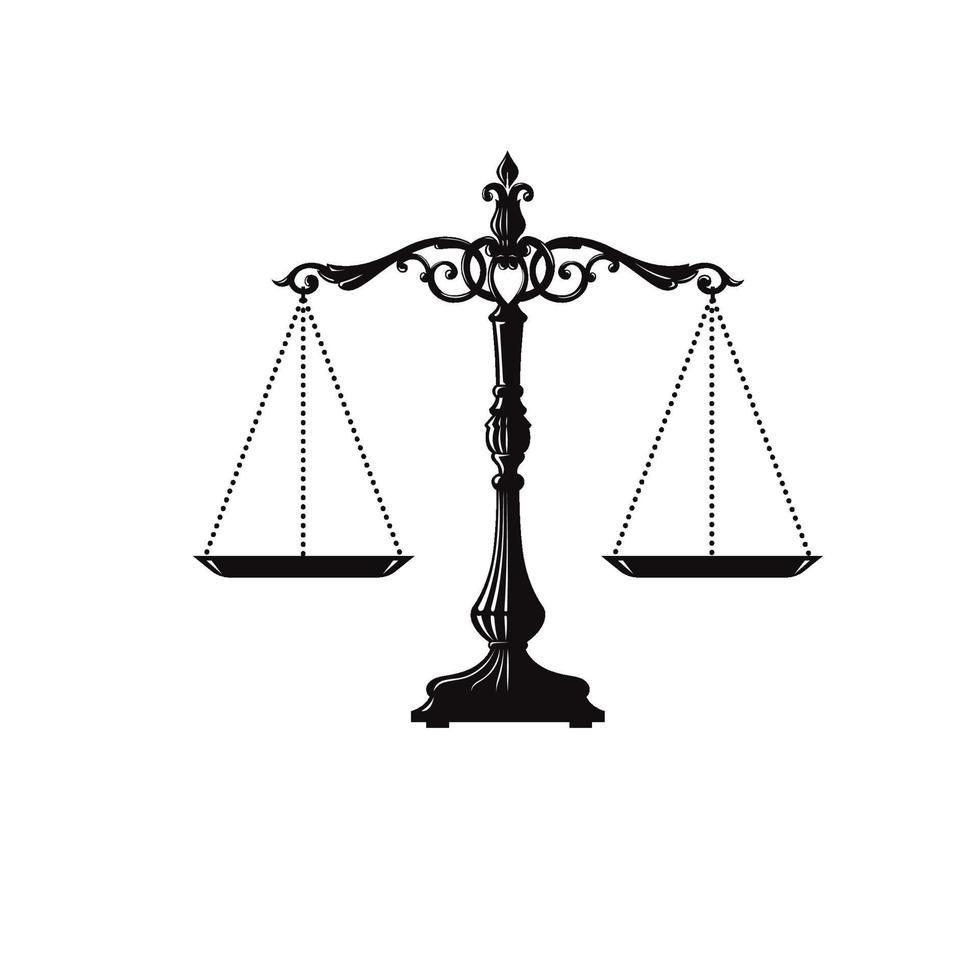 vintage Scales of justice vector illustration