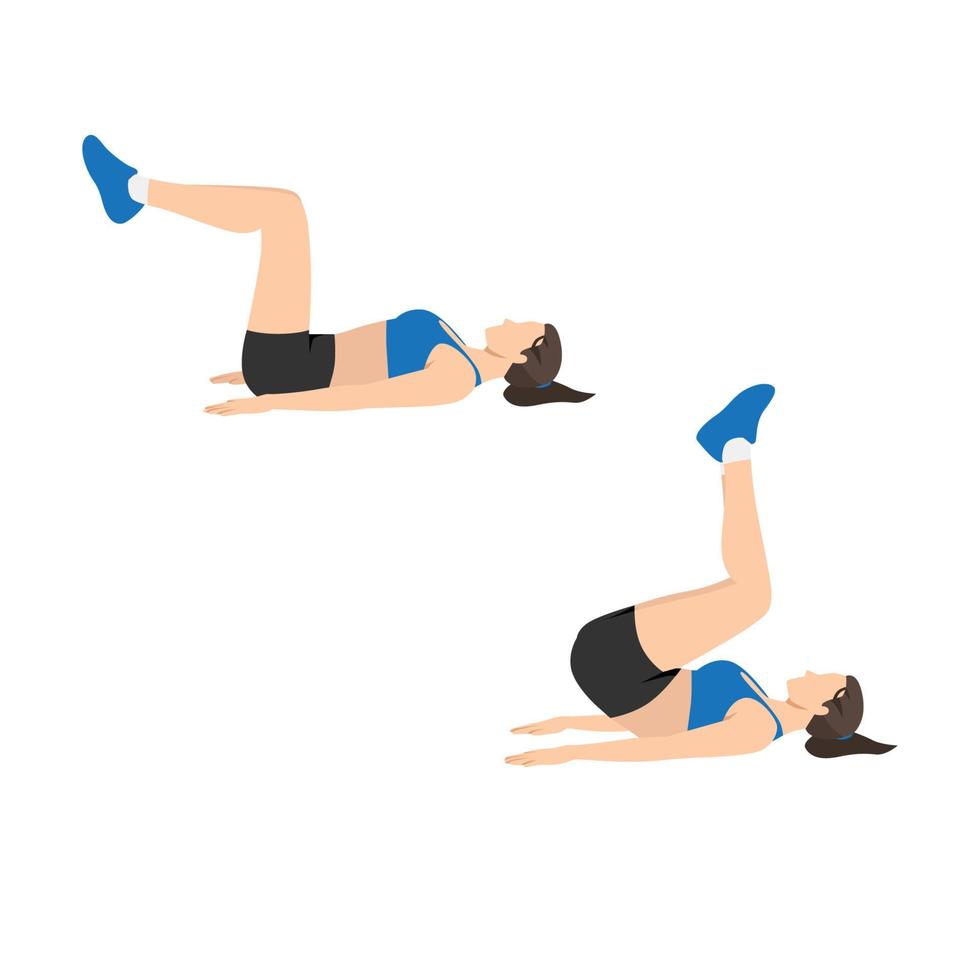 Woman doing exercise. Flat vector illustration isolated on white background