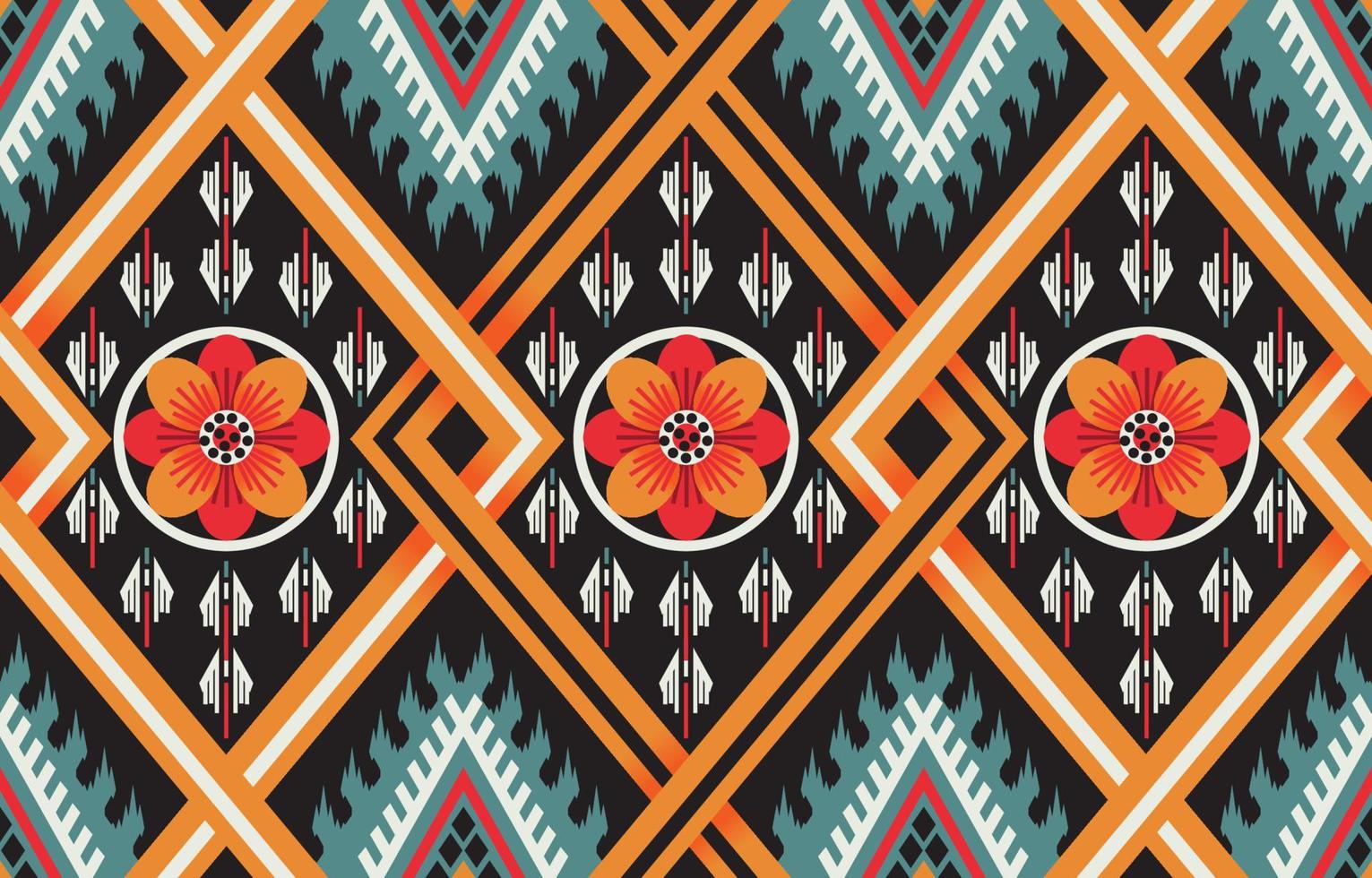 ethnic abstract beautiful art. Ikat seamless pattern in tribal, folk embroidery, Mexican style. Aztec geometric art ornament print. Design for carpet, wallpaper, clothing, wrapping, fabric. vector