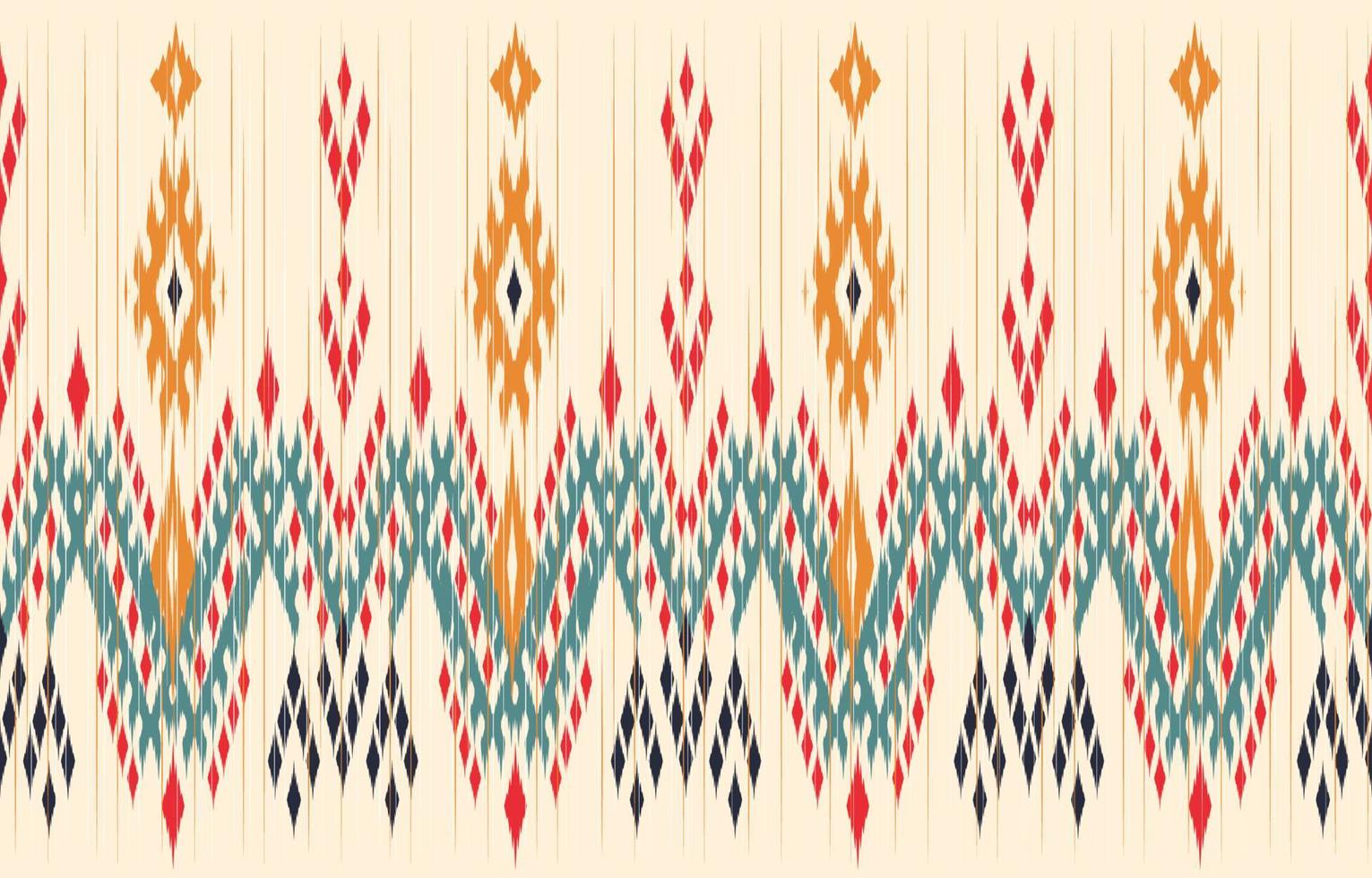 ikat vector étnico flor hermoso arte. patrón sin costuras ikat en tribal, bordado popular, estilo mexicano. impresión de ornamento de arte geométrico azteca. diseño para papel pintado, ropa, envoltura.