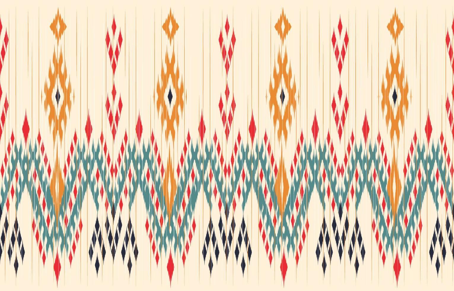 Ikat ethnic vector flower beautiful art. Ikat seamless pattern in tribal, folk embroidery, Mexican style. Aztec geometric art ornament print. Design for wallpaper, clothing, wrapping.