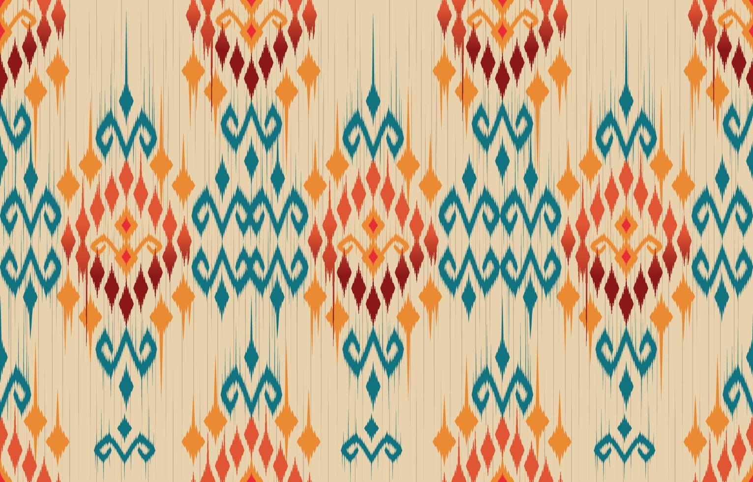 Ikat ethnic vector flower beautiful art. Ikat seamless pattern in tribal, folk embroidery, Mexican style. Aztec geometric art ornament print. Design for wallpaper, clothing, wrapping.