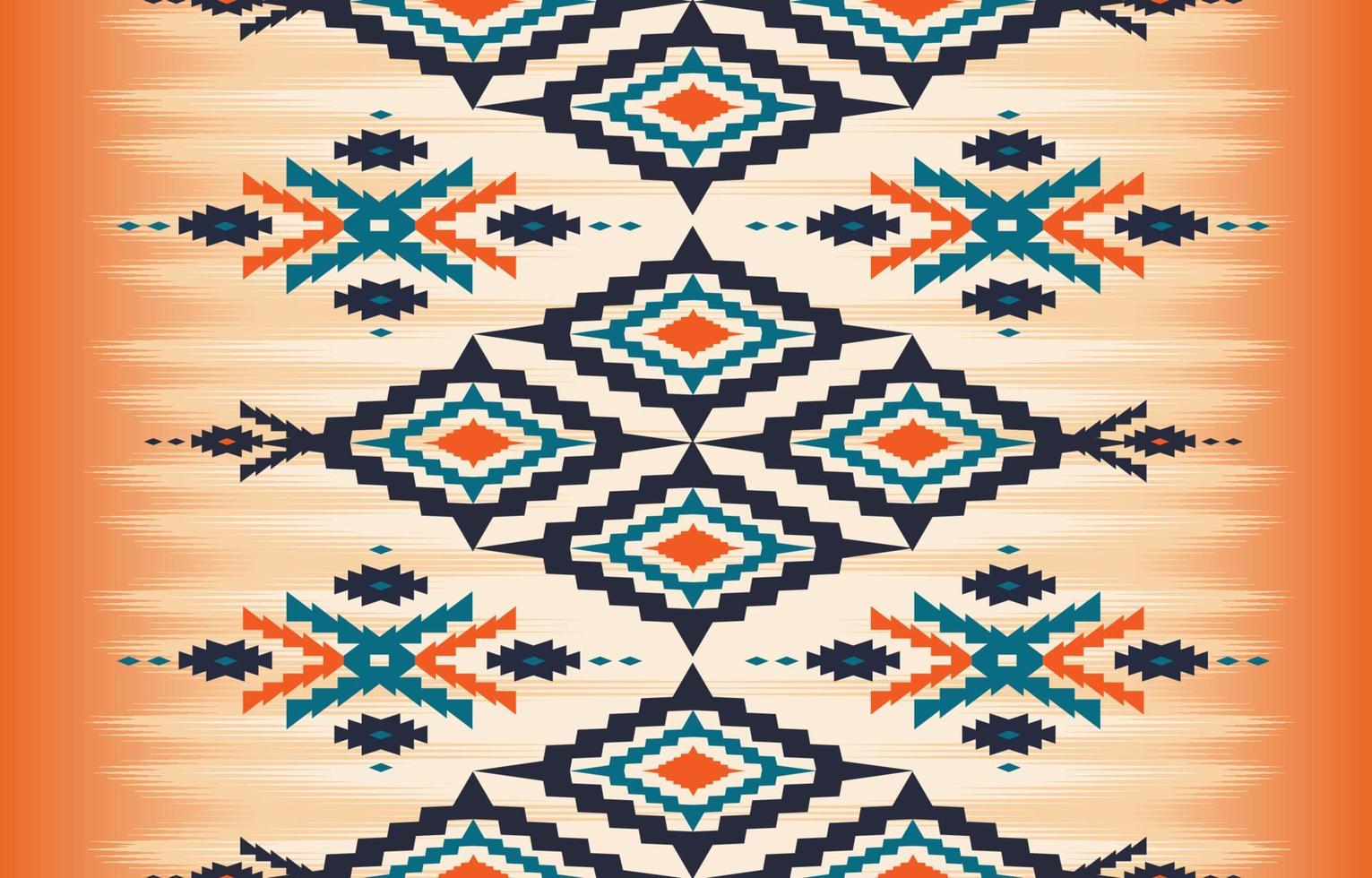 hermoso arte abstracto étnico. patrón sin costuras ikat en tribal, bordado popular, estilo mexicano. impresión de ornamento de arte geométrico azteca. diseño para alfombras, papel tapiz, ropa, envoltura, tela. vector
