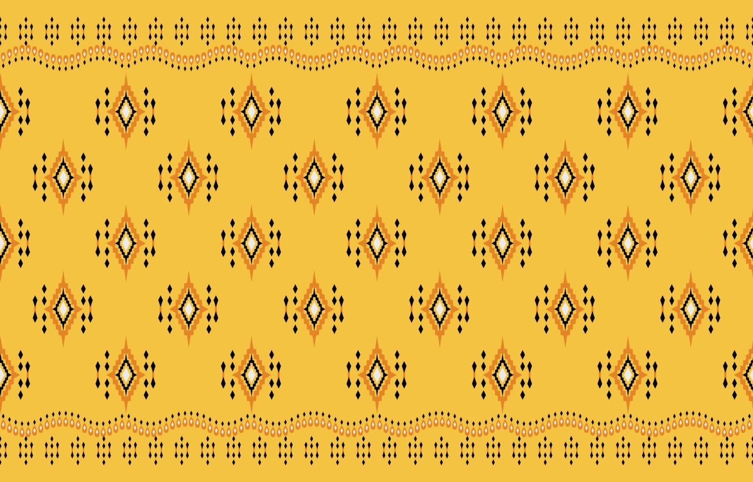 Ethnic yellow abstract background. Seamless pattern in tribal, folk embroidery, and Mexican style. Aztec geometric art ornament print.Design for carpet, wallpaper, clothing, wrapping, fabric, cover vector