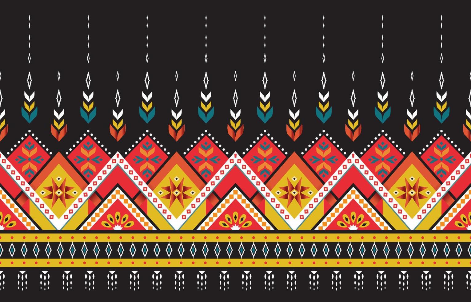 hermoso arte abstracto étnico. patrón sin costuras ikat en tribal, bordado popular, estilo mexicano. impresión de ornamento de arte geométrico azteca. diseño para alfombras, papel tapiz, ropa, envoltura, tela. vector