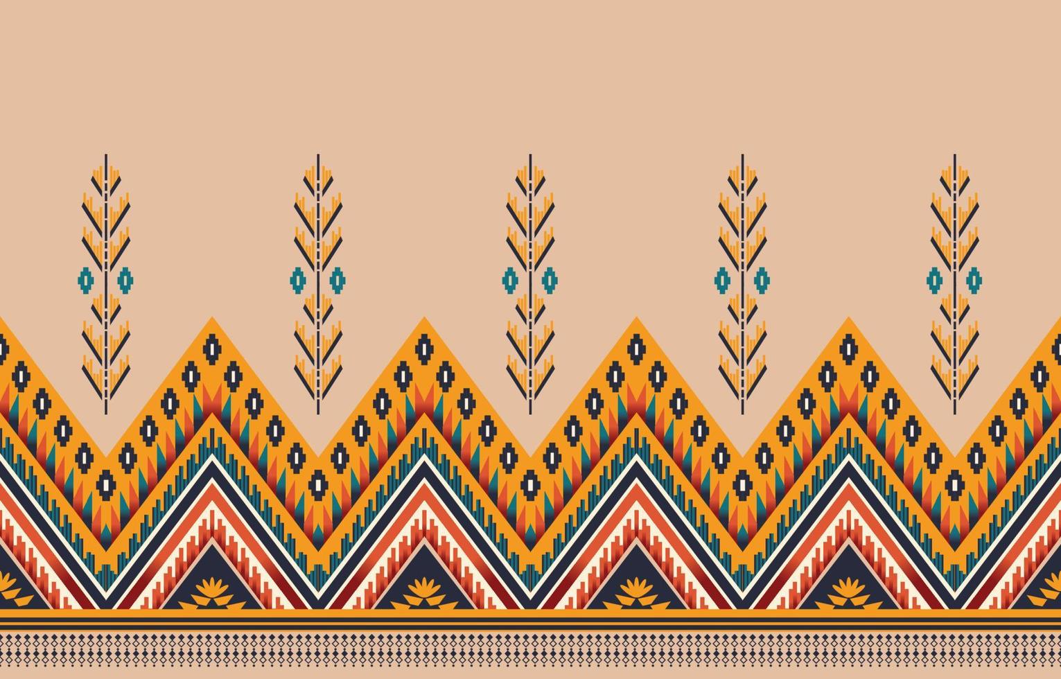 hermoso arte abstracto étnico. patrón sin costuras ikat en tribal, bordado popular, estilo mexicano. impresión de ornamento de arte geométrico azteca. diseño para alfombras, papel tapiz, ropa, envoltura, tela. vector