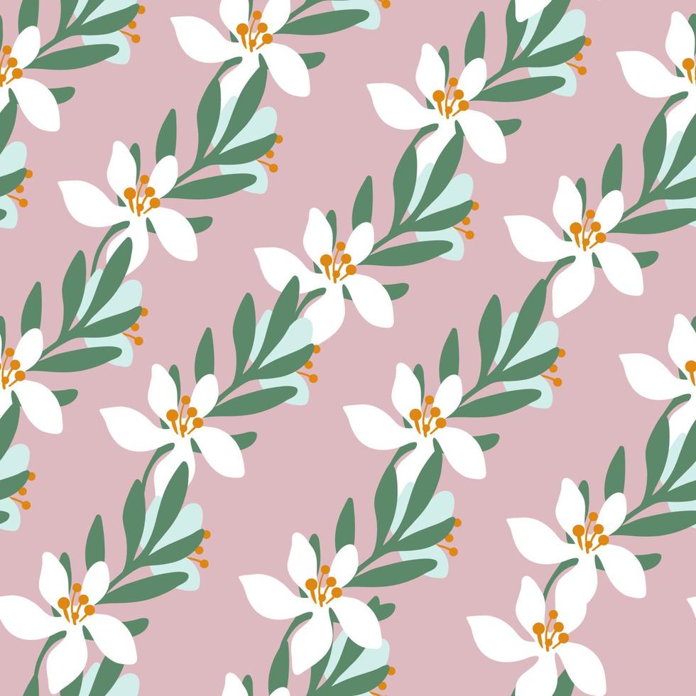 Romantic seamless floral pattern retro style vector