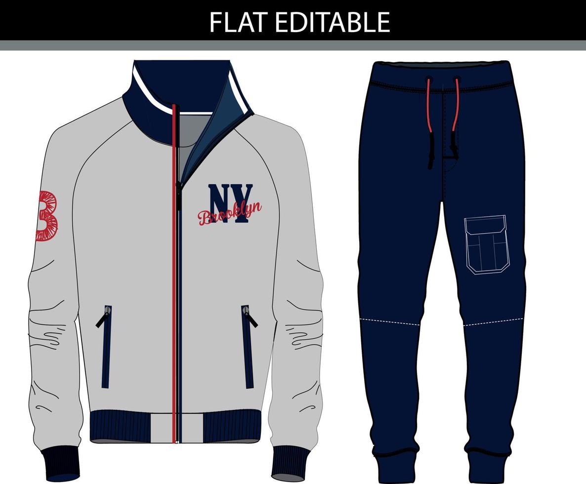 conjunto de jogger de chaqueta archivo vectorial vector