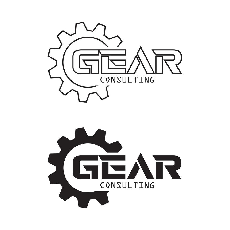gear logo for a simple black and white company. vector