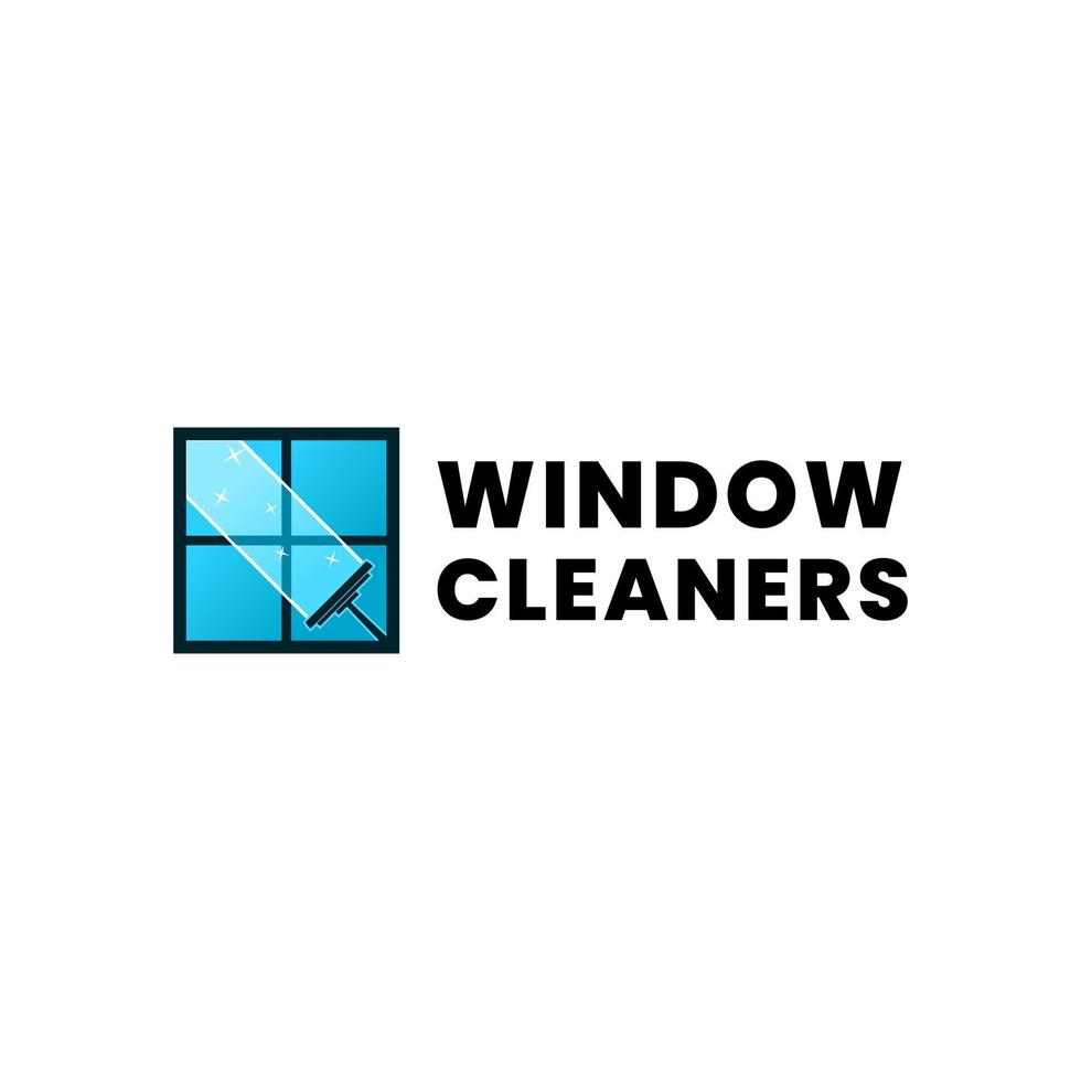 window cleaning company logo template with the shape of a window being wiped. vector