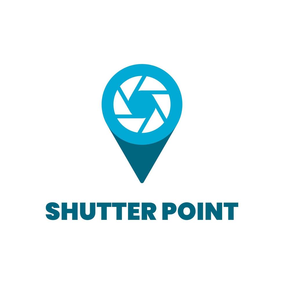 photography logo template with a combination of point and shutter vector