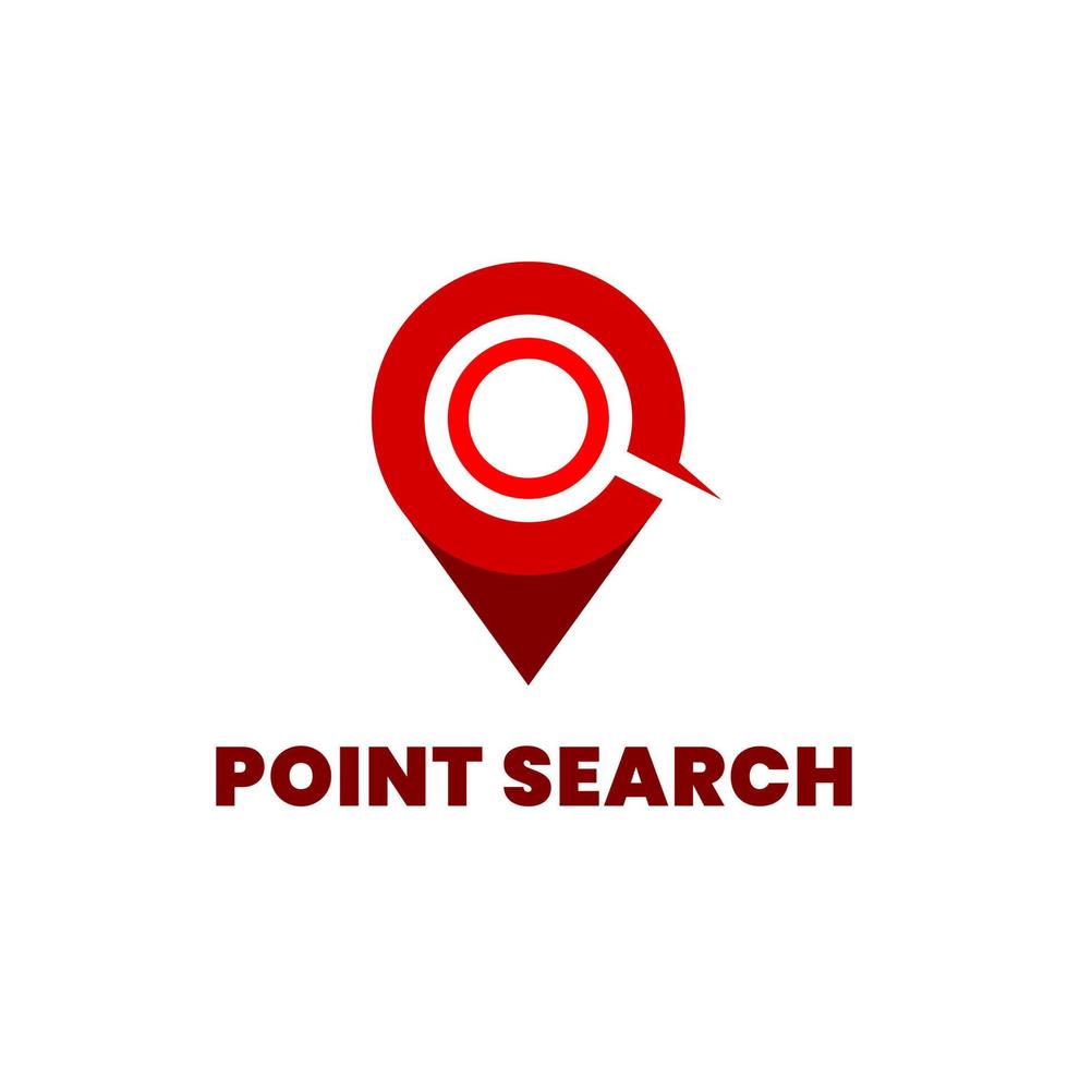 search site logo template with a combination of point and magnifying glass vector