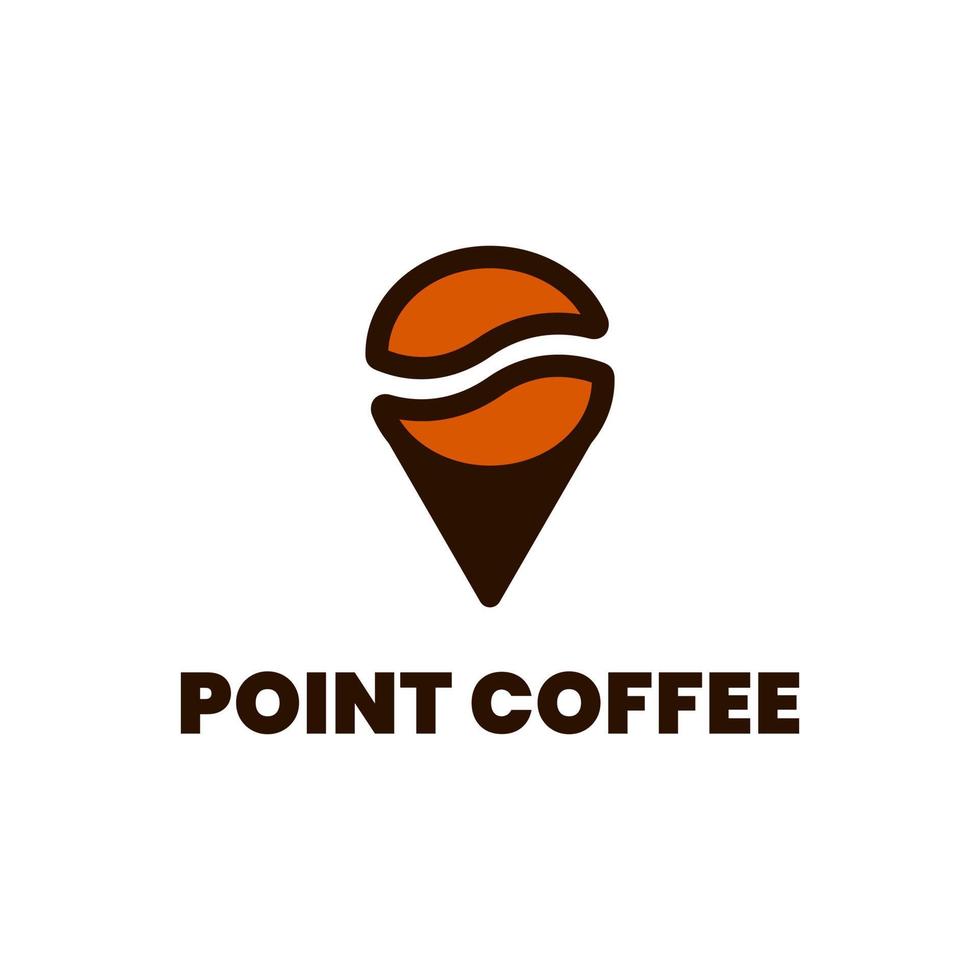 cafe logo template with a combination of point and coffee beans vector