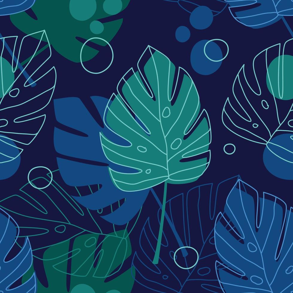 Tropical leaves seamless pattern vector