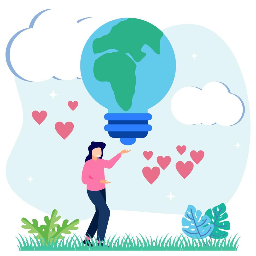 Illustration vector graphic cartoon character of Environmentally friendly technology