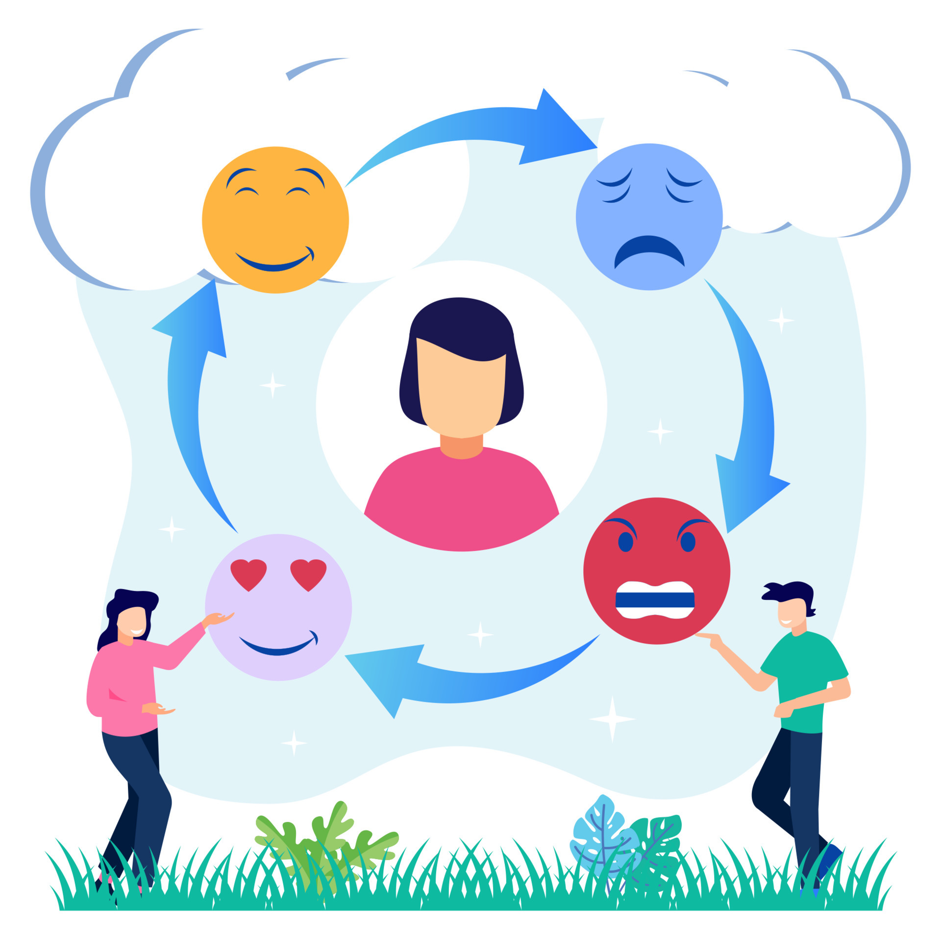 Illustration vector graphic cartoon character of psychological emotions and  feelings. 5907682 Vector Art at Vecteezy