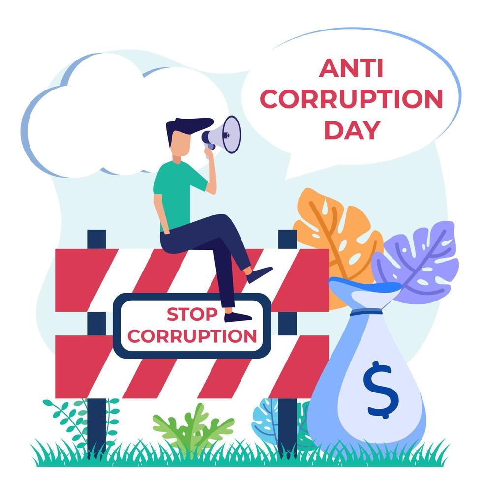 Illustration vector graphic cartoon character of anti corruption day