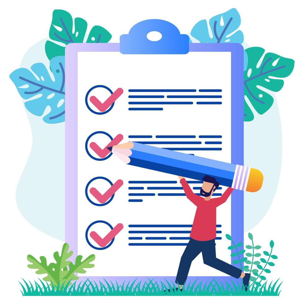 Illustration vector graphic cartoon character of checklist
