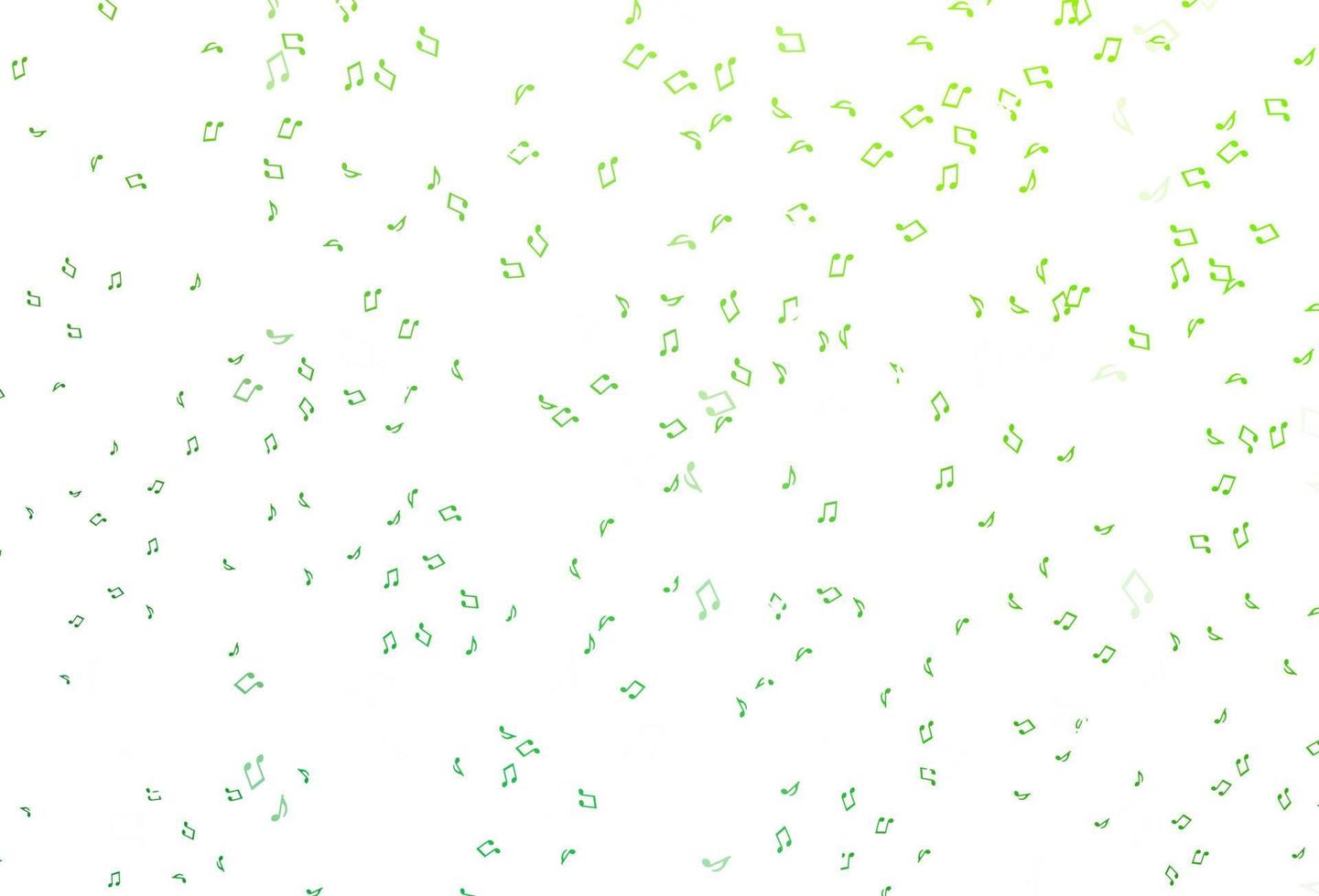 Light Green vector background with music symbols.