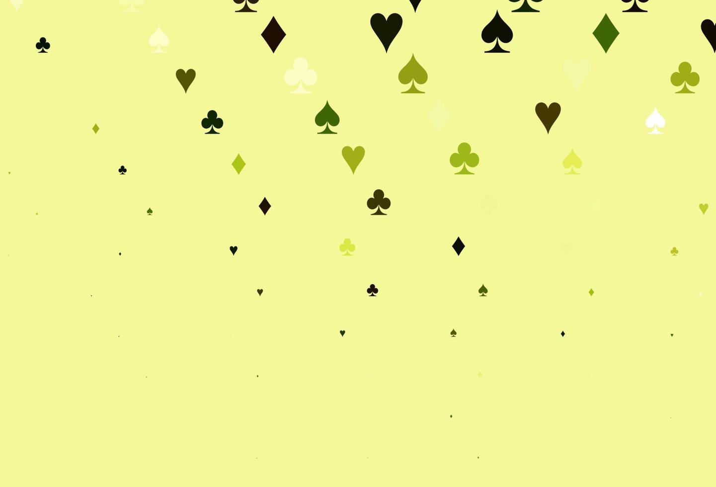 Light Green, Yellow vector background with cards signs.