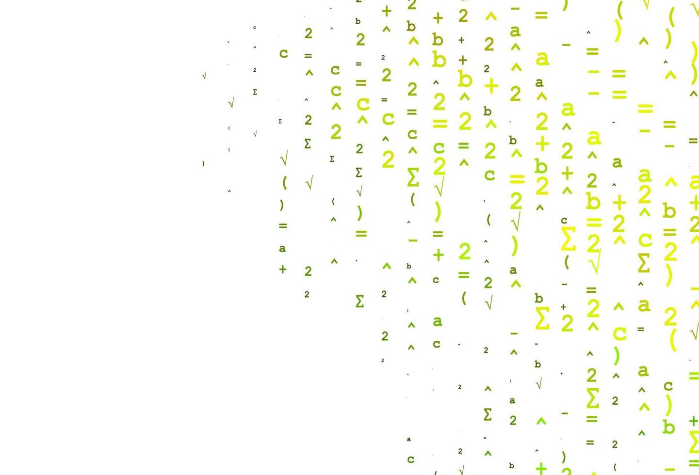 Light Green vector backdrop with algebra elements.